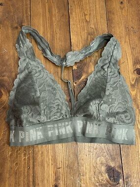 Pink by Victorias Secret olive green lace bralette size XS